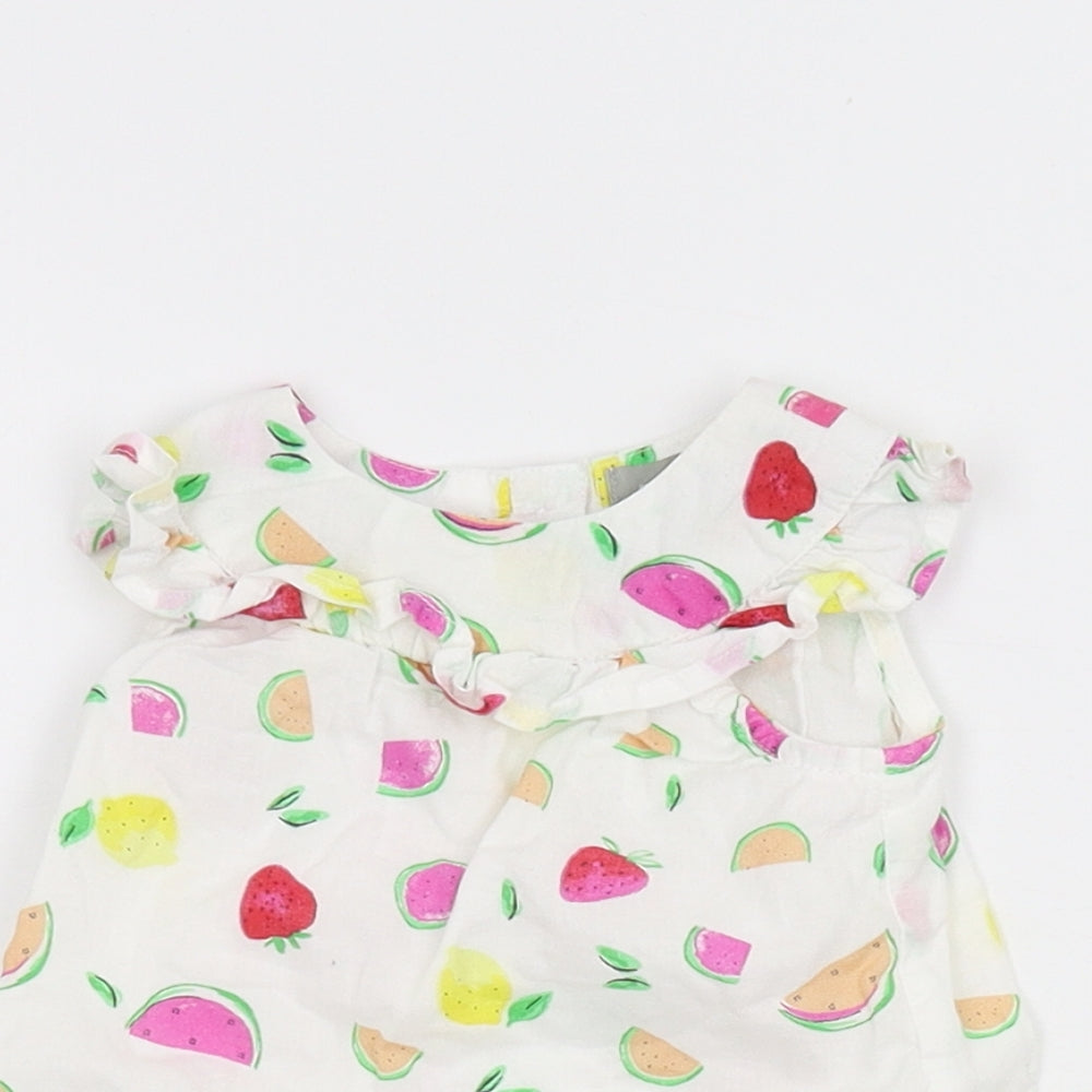 Primark Girls White Floral  A-Line  Size 6-9 Months