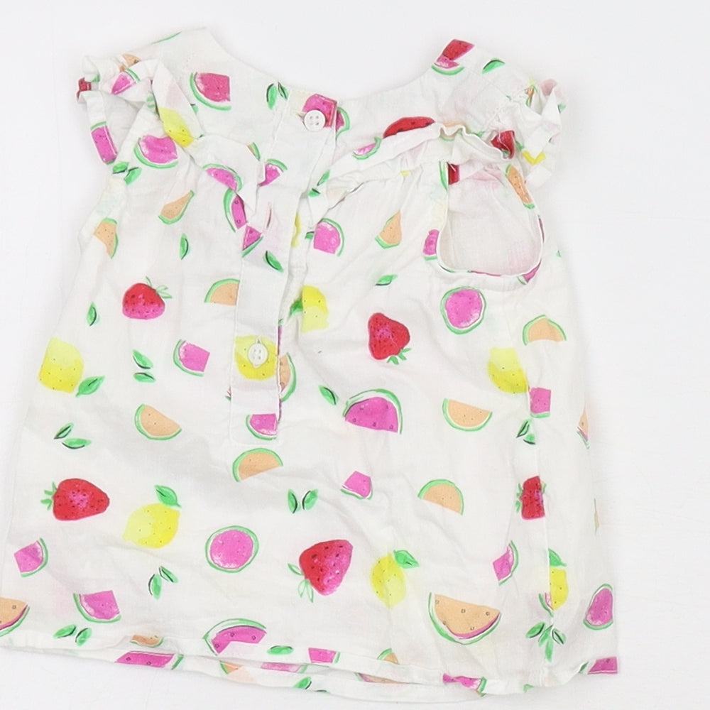 Primark Girls White Floral  A-Line  Size 6-9 Months