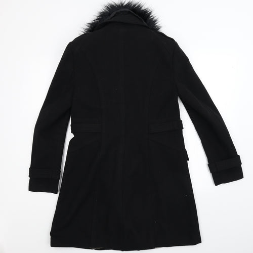 Wallis Womens Black   Overcoat Coat Size 8