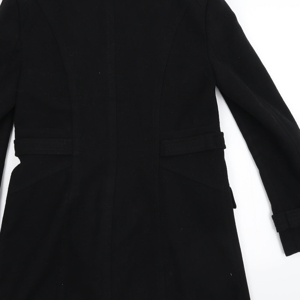 Wallis Womens Black   Overcoat Coat Size 8