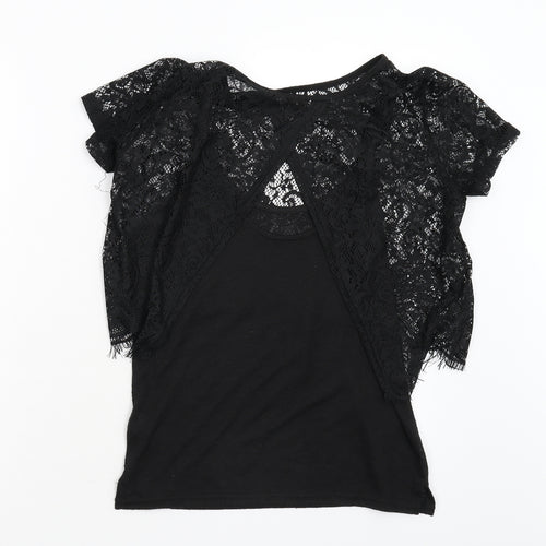 Miss Selfridge Womens Black   Basic T-Shirt Size 8