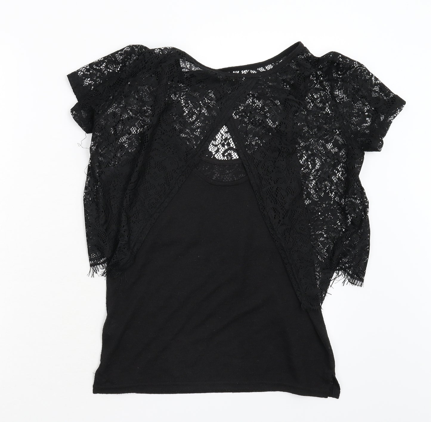 Miss Selfridge Womens Black   Basic T-Shirt Size 8