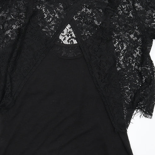 Miss Selfridge Womens Black   Basic T-Shirt Size 8