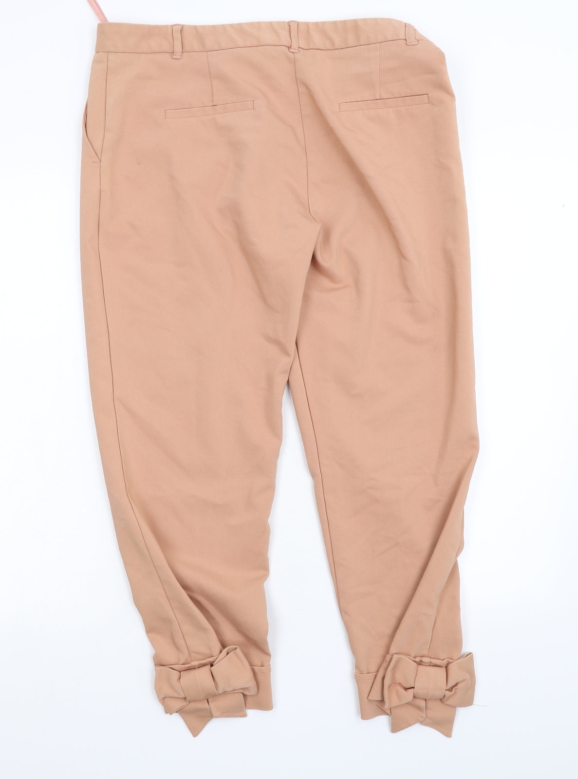 River Island Womens Pink   Cropped Trousers Size 14 L25 in - BOW ON HEM
