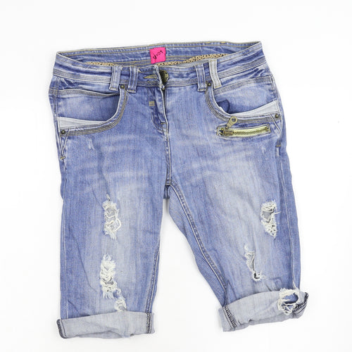 George Womens Blue  Denim Cut-Off Shorts Size 10 - Customised Cropped/disstressed