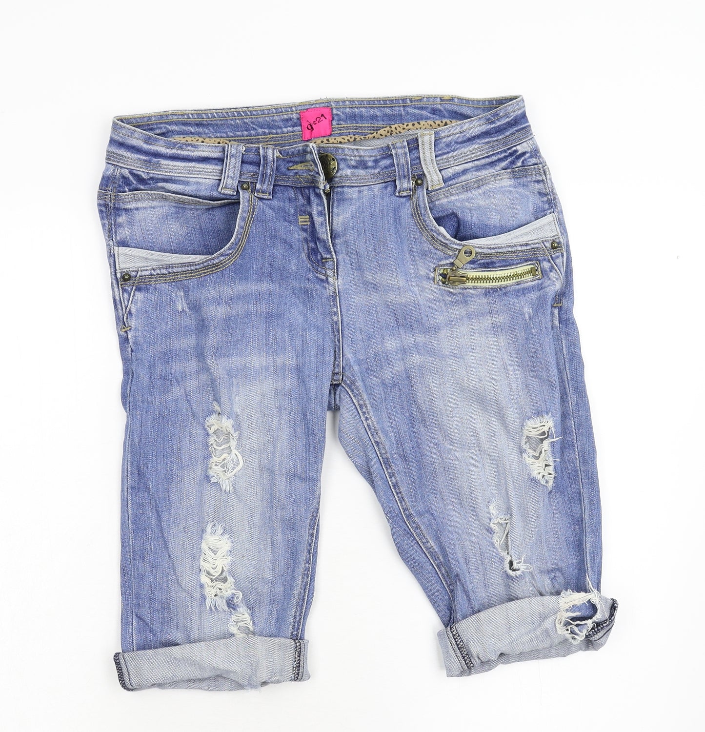 George Womens Blue  Denim Cut-Off Shorts Size 10 - Customised Cropped/disstressed