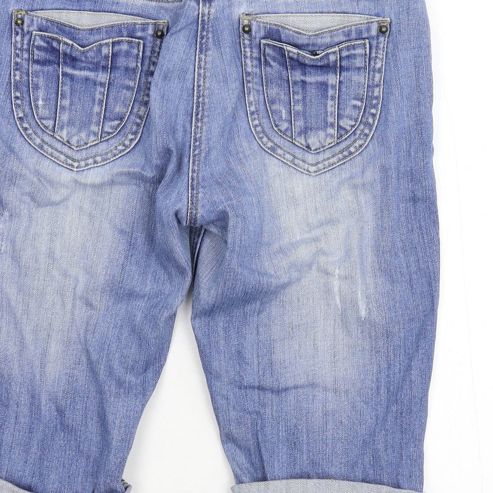 George Womens Blue  Denim Cut-Off Shorts Size 10 - Customised Cropped/disstressed