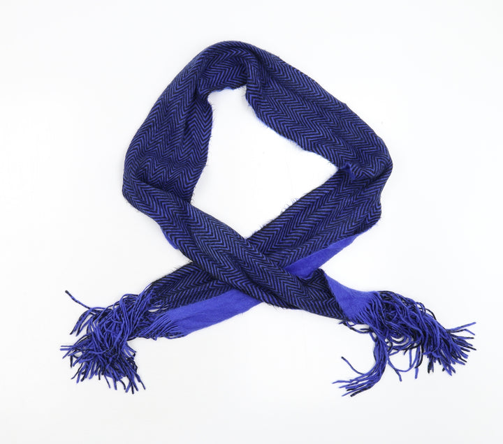 Preworn Unisex Blue Striped Scarf One Size
