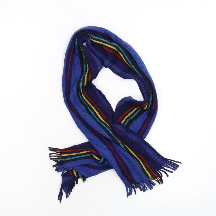 Preworn Mens Blue Striped  Scarf