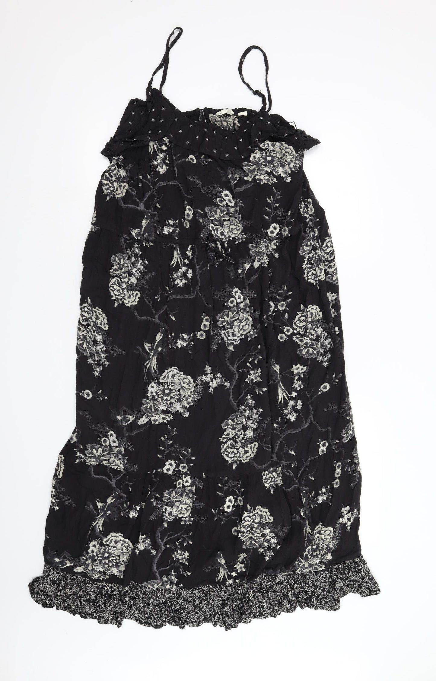 Fat Face Womens Black Floral  A-Line  Size 12