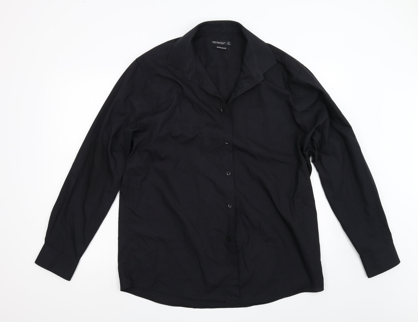 Cedar Wood State Mens Black    Button-Up Size 17