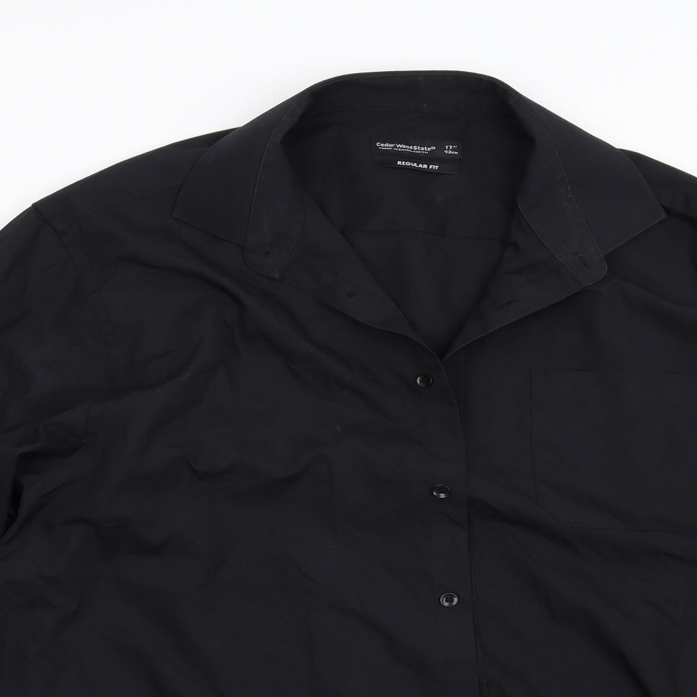 Cedar Wood State Mens Black    Button-Up Size 17