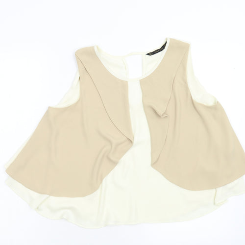 Zara Womens Beige   Tunic Blouse Size M  - Back detail