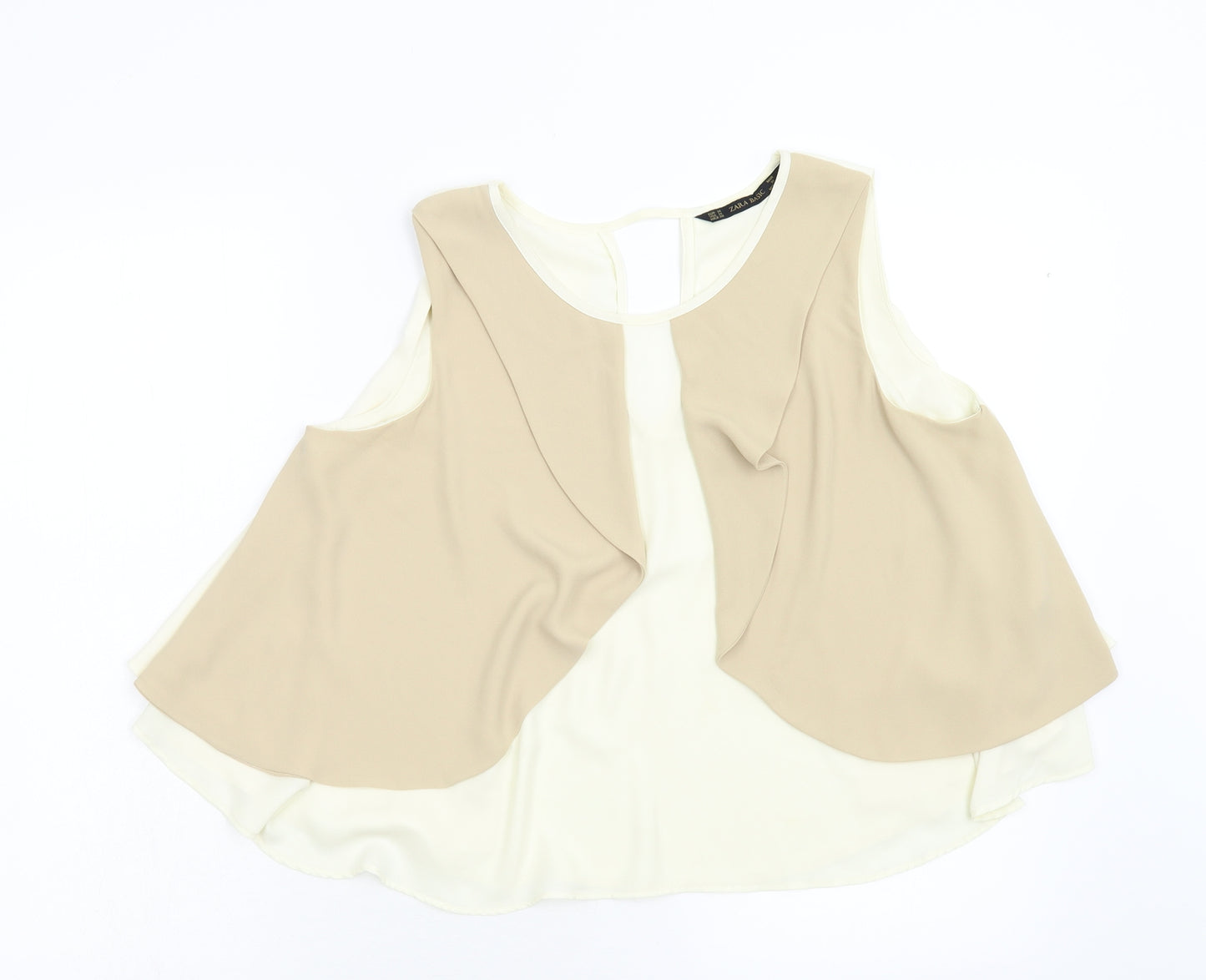 Zara Womens Beige   Tunic Blouse Size M  - Back detail