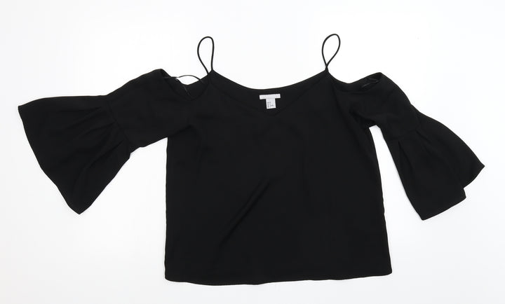 H&M Womens Black   Tunic Blouse Size 8