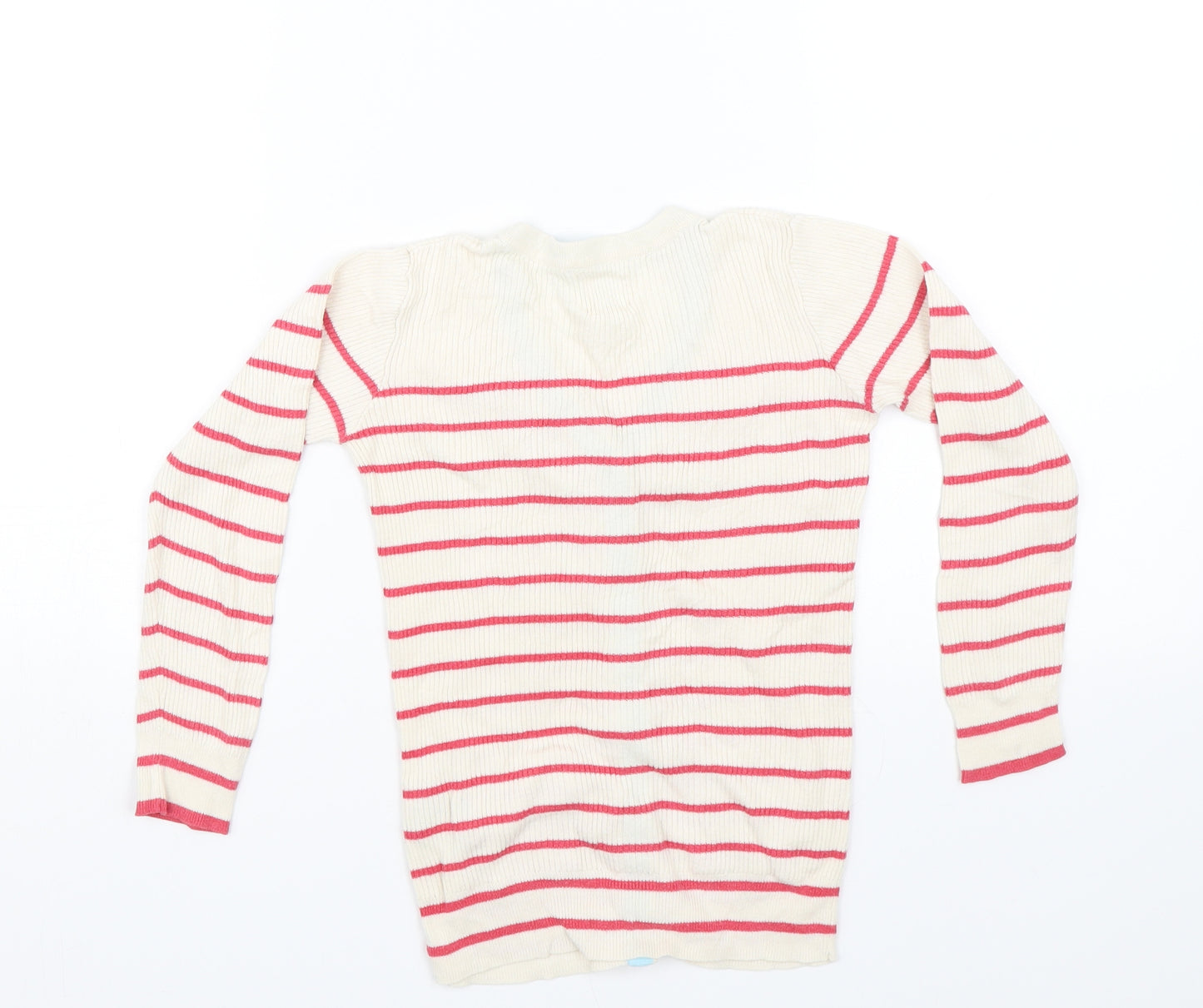 Mini Boden Girls Red Striped  Cardigan Jumper Size 5-6 Years