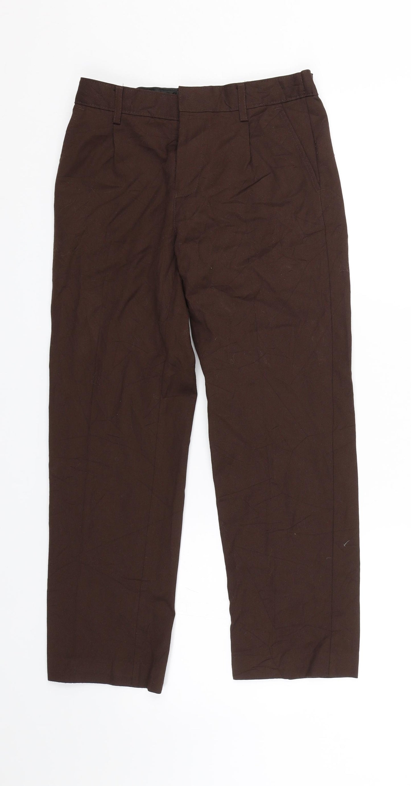 M&S school Boys Brown   Carrot Trousers Size 9-10 Years