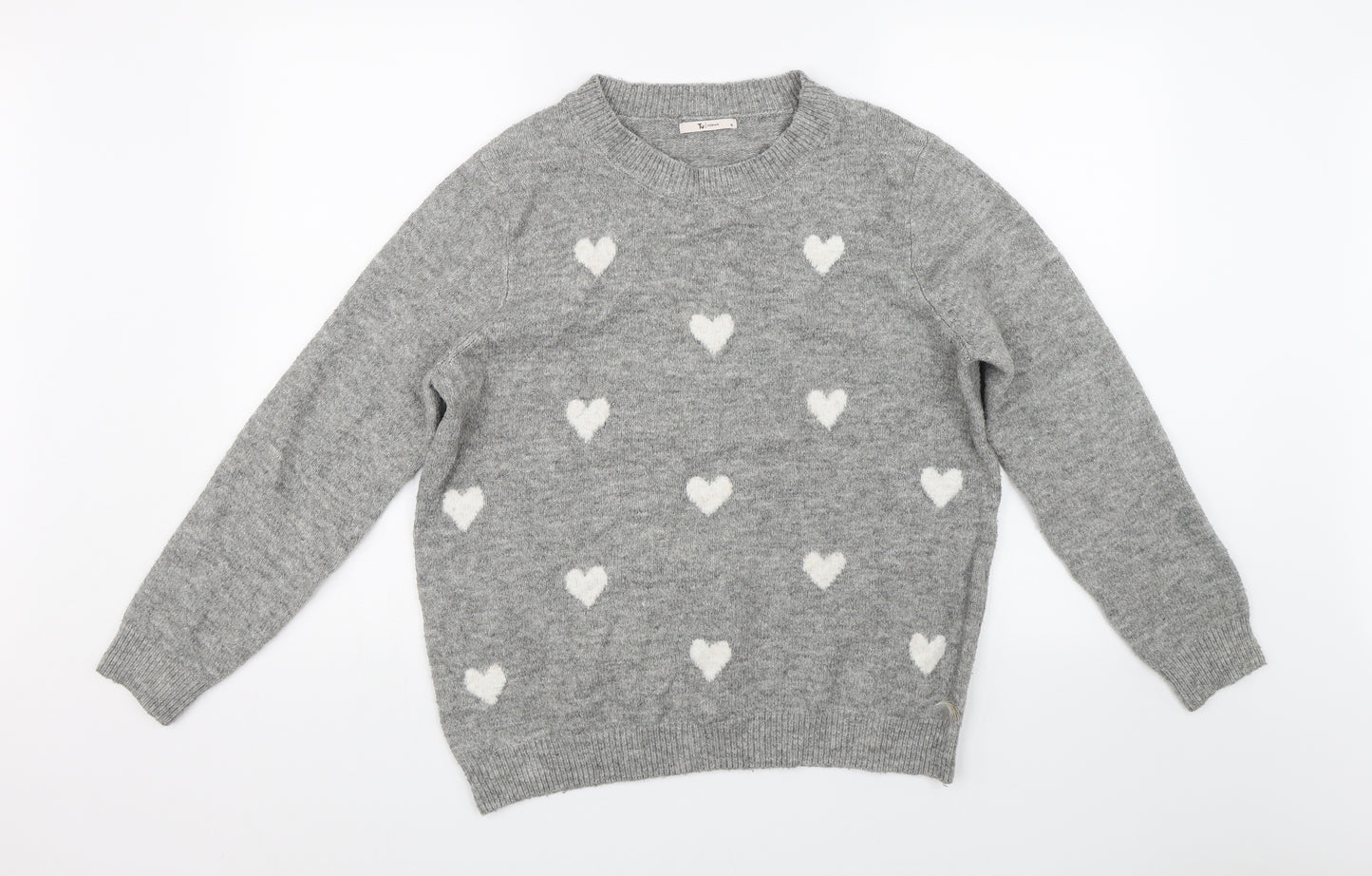 TU Womens Grey Polka Dot  Pullover Jumper Size 16  - Hearts