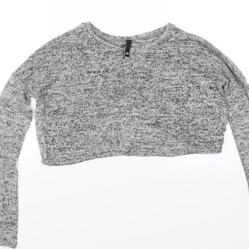 H&M Womens Grey   Cropped T-Shirt Size XS