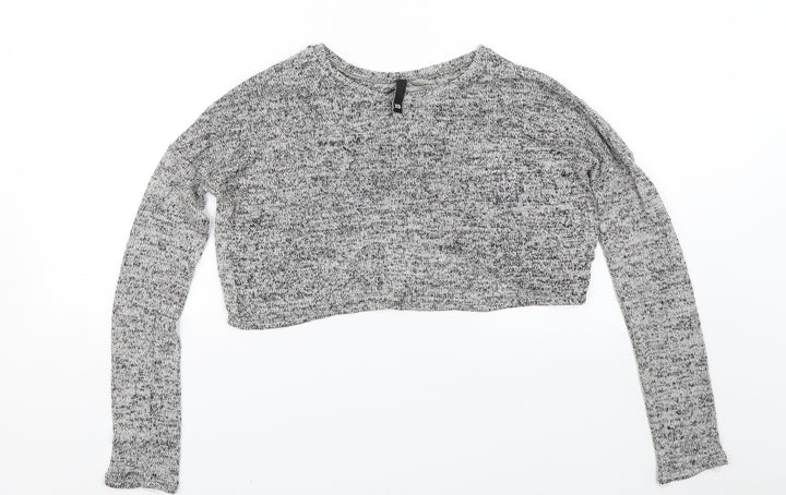 H&M Womens Grey   Cropped T-Shirt Size XS