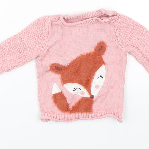 Nutmeg Baby Pink   Pullover Jumper Size 3-6 Months  - Deer