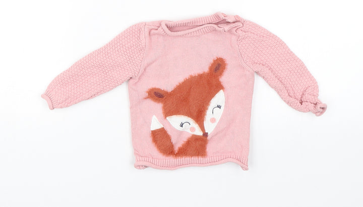 Nutmeg Baby Pink   Pullover Jumper Size 3-6 Months  - Deer