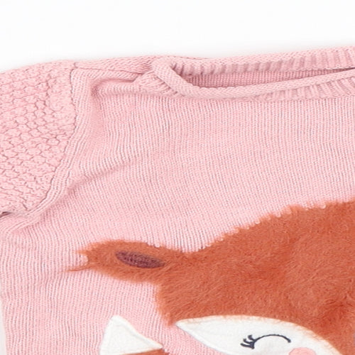 Nutmeg Baby Pink   Pullover Jumper Size 3-6 Months  - Deer