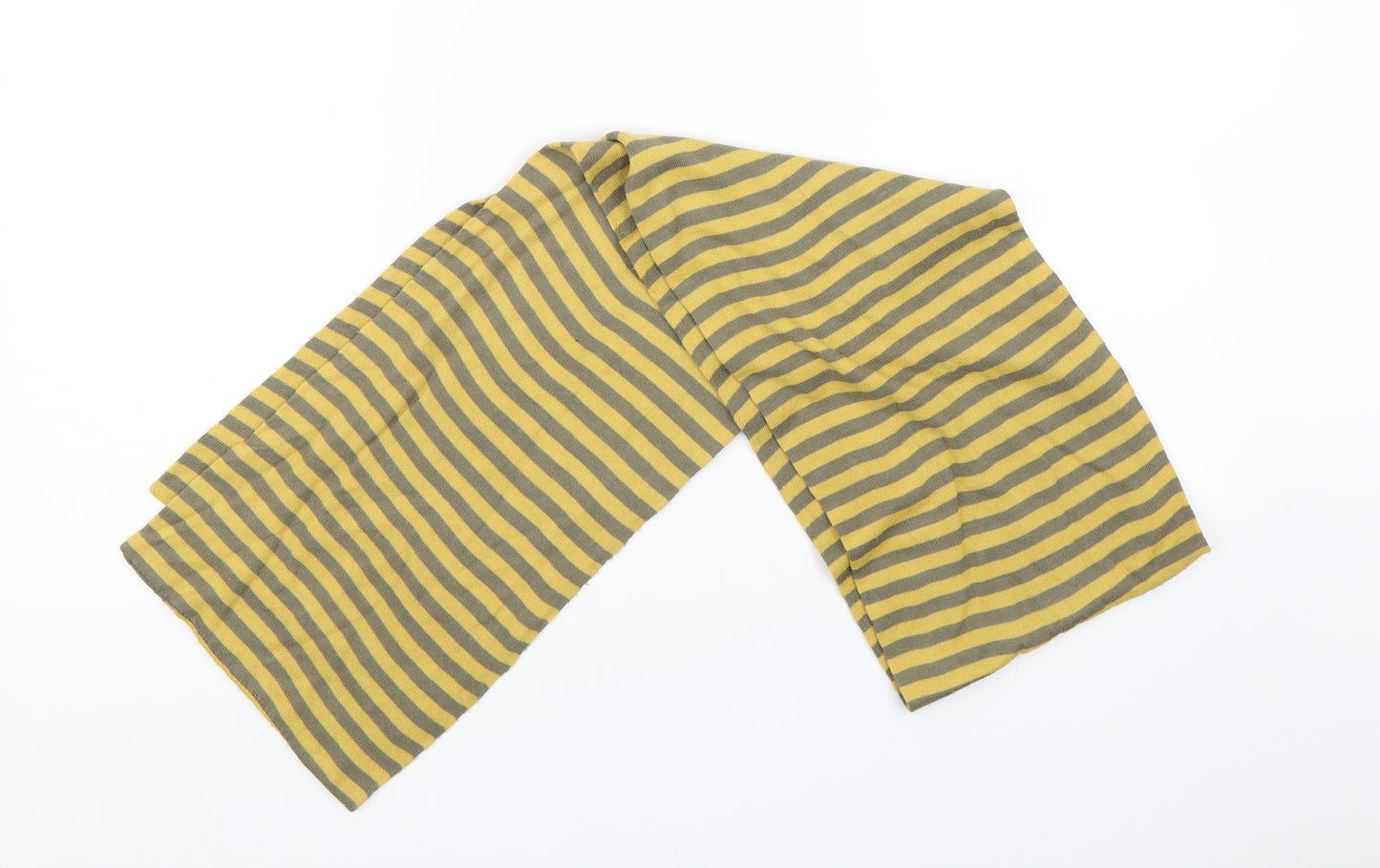 Preworn Unisex Yellow Striped   Scarf