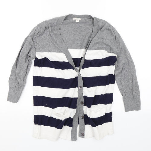 Gap Womens Blue Striped  Cardigan Jumper Size S
