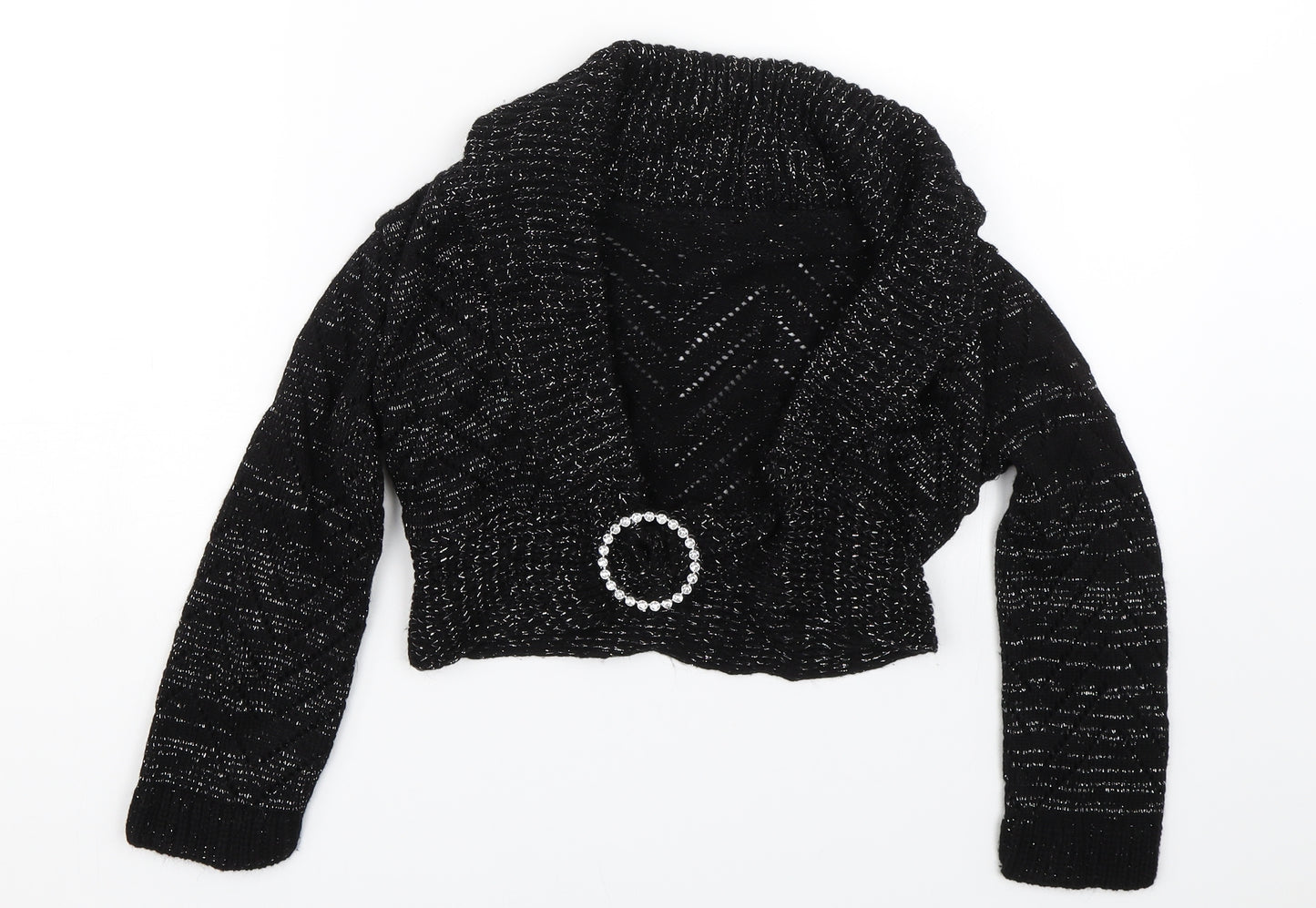 Ethel Austin Girls Black  Knit Cape Jumper Size 11-12 Years
