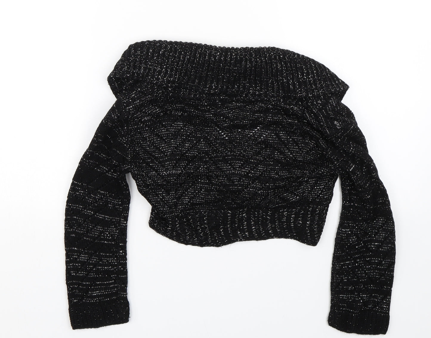 Ethel Austin Girls Black  Knit Cape Jumper Size 11-12 Years