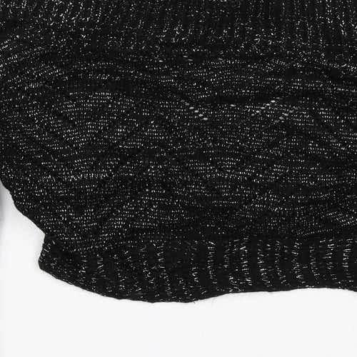 Ethel Austin Girls Black  Knit Cape Jumper Size 11-12 Years