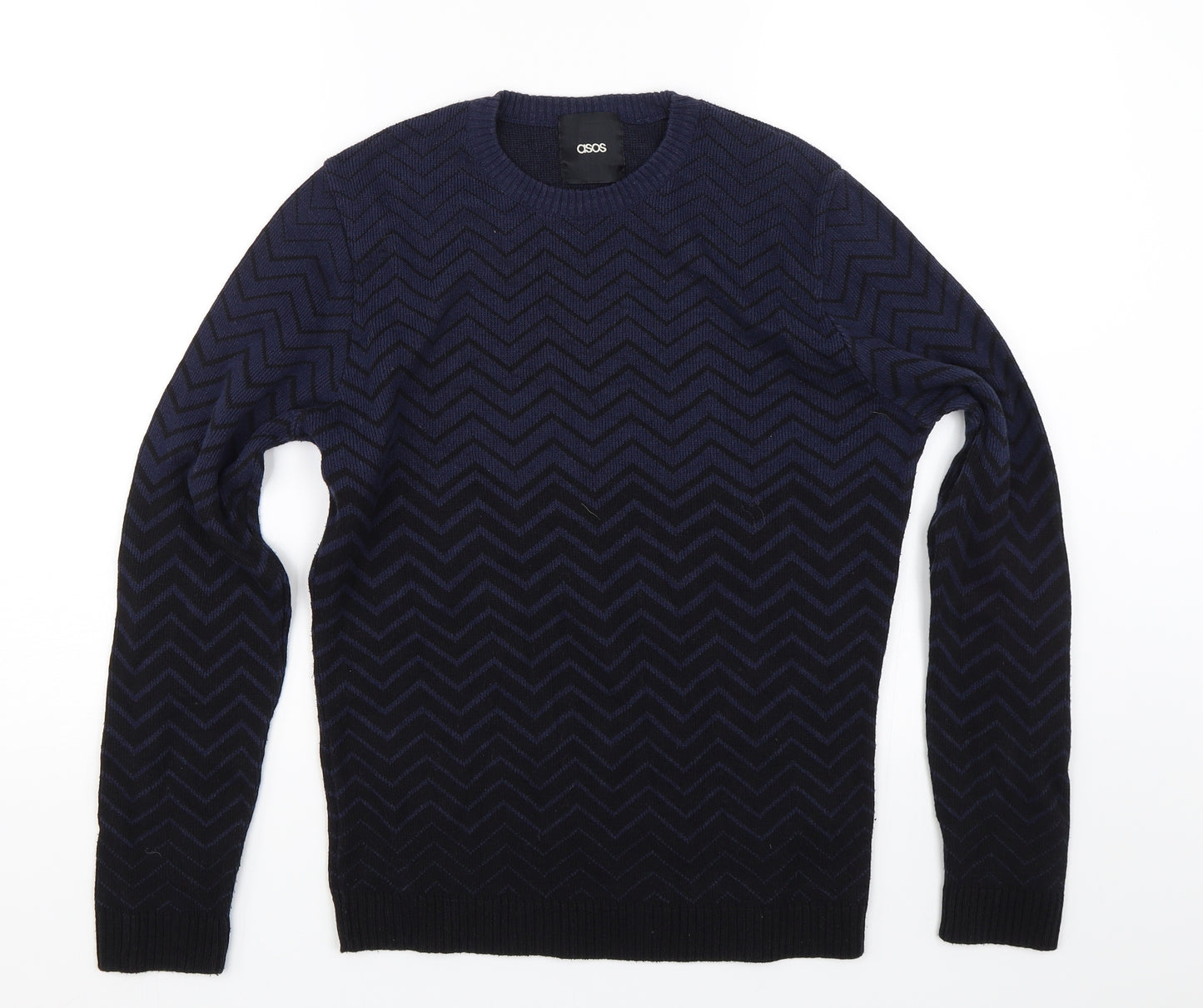 ASOS Mens Blue Geometric  Pullover Jumper Size S
