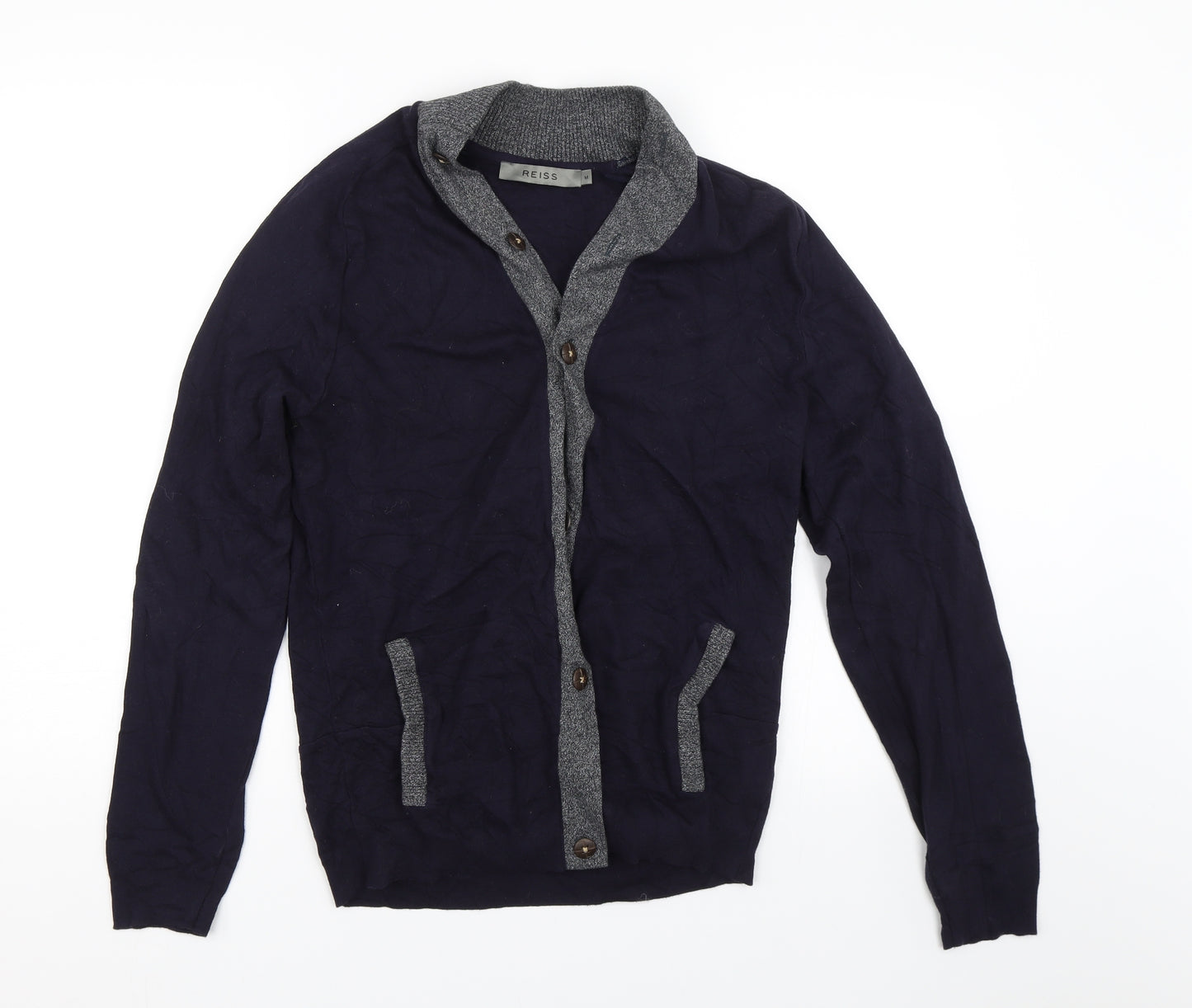 Reiss Mens Blue   Cardigan Jumper Size M