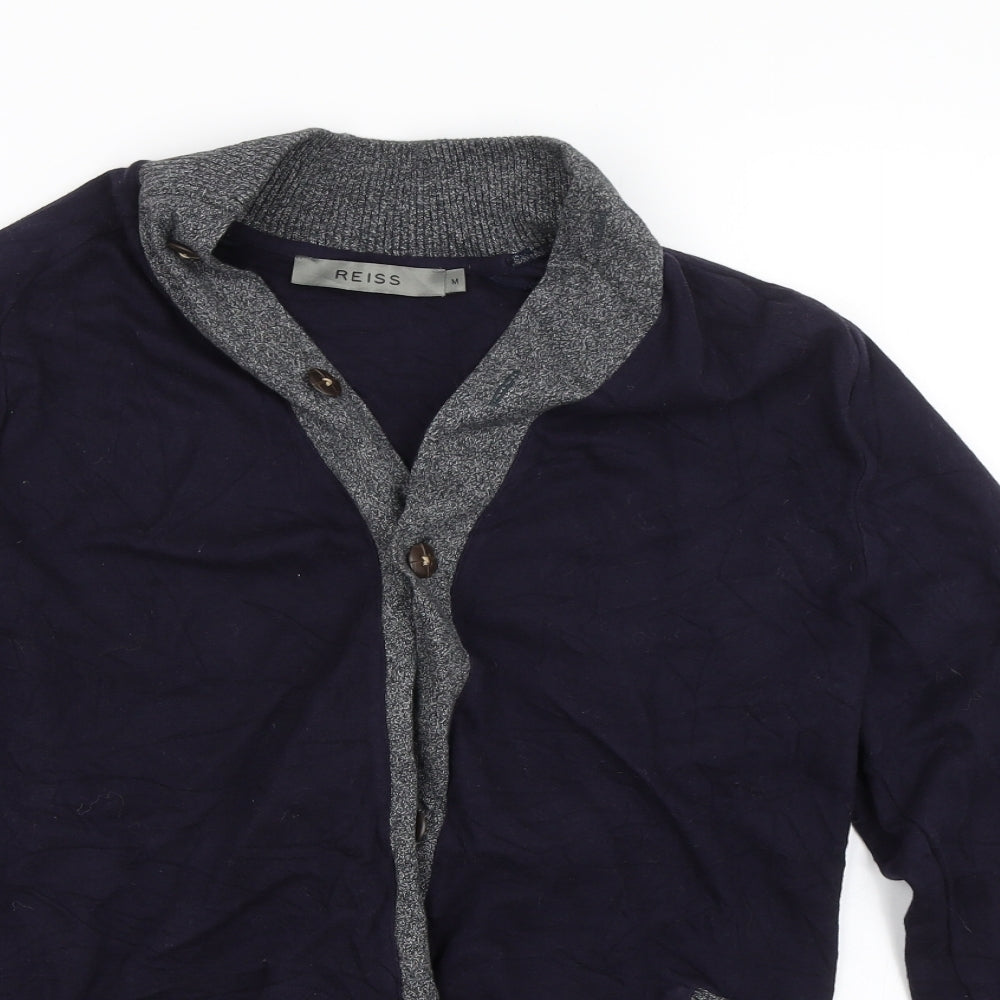 Reiss Mens Blue   Cardigan Jumper Size M