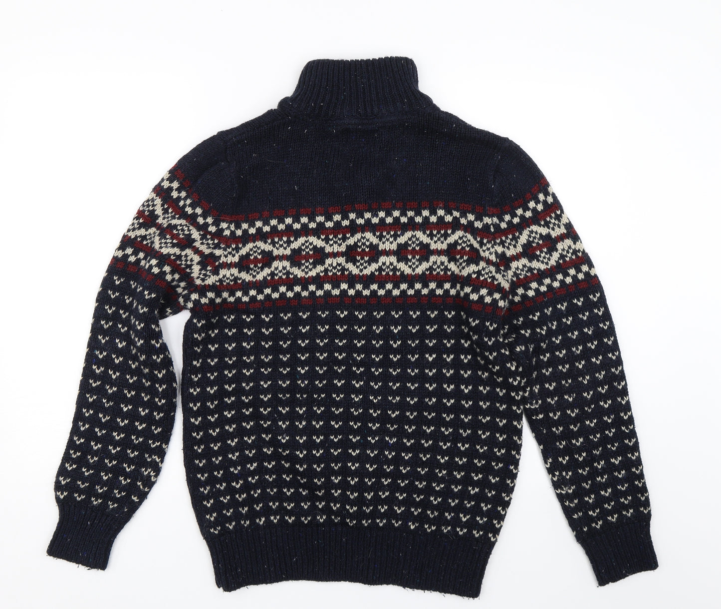 TU Mens Blue Argyle/Diamond Knit Pullover Jumper Size S