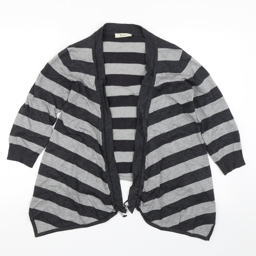 Precis Womens Grey Striped  Cardigan Jumper Size S