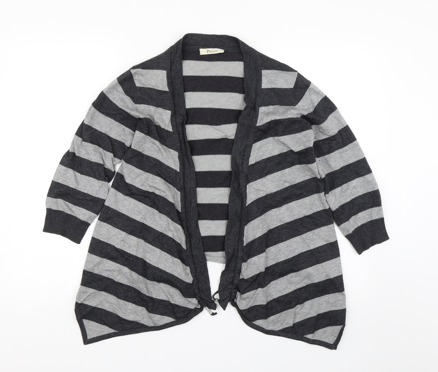 Precis Womens Grey Striped  Cardigan Jumper Size S