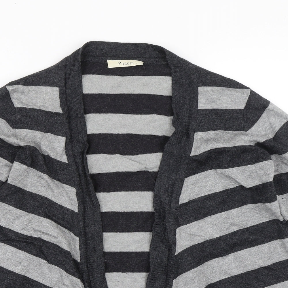 Precis Womens Grey Striped  Cardigan Jumper Size S