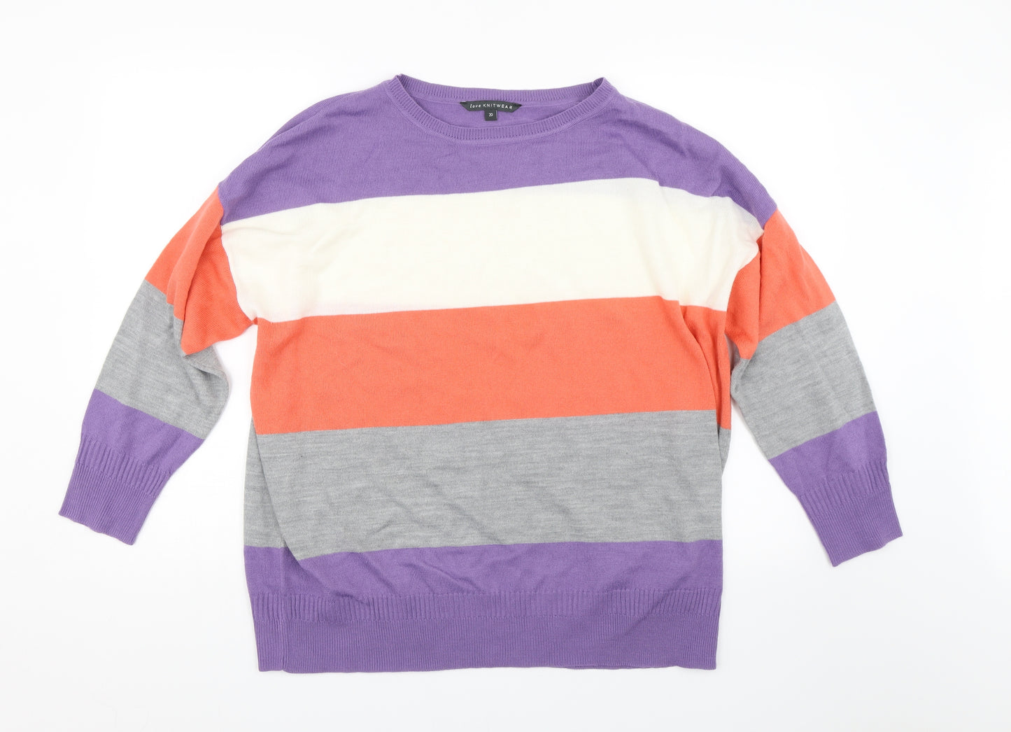 Bonmarché Womens Multicoloured Striped  Pullover Jumper Size 20