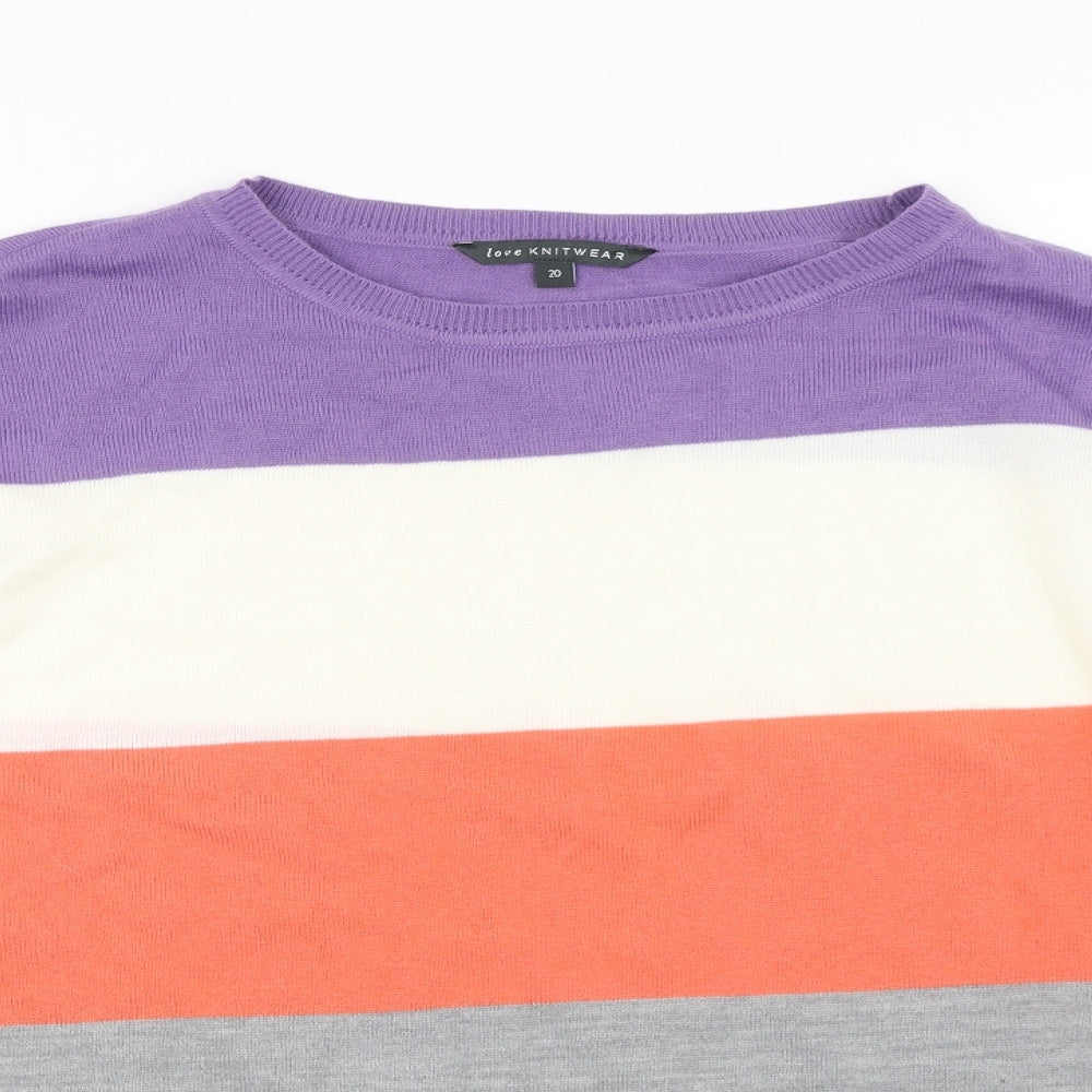 Bonmarché Womens Multicoloured Striped  Pullover Jumper Size 20
