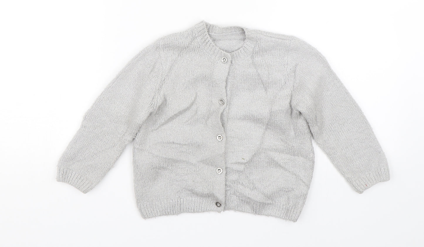 Matalan Girls Silver  Knit Cardigan Jumper Size 12-18 Months