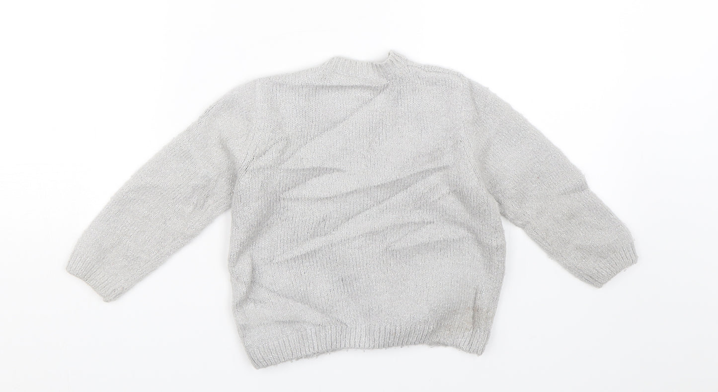 Matalan Girls Silver  Knit Cardigan Jumper Size 12-18 Months