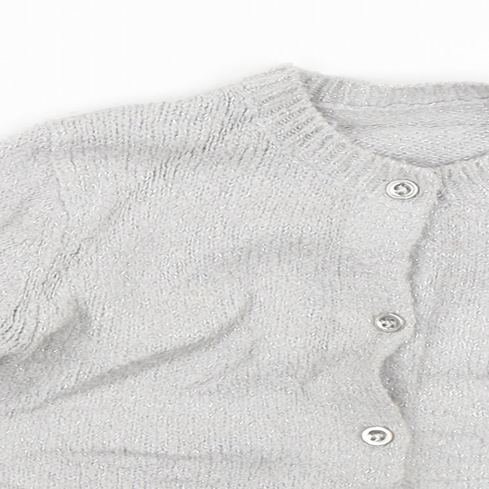 Matalan Girls Silver  Knit Cardigan Jumper Size 12-18 Months