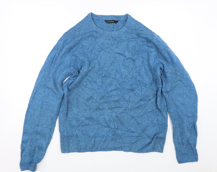 Cedar Wood State Mens Blue Knit Pullover Jumper Size L