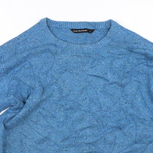 Cedar Wood State Mens Blue  Knit Pullover Jumper Size L