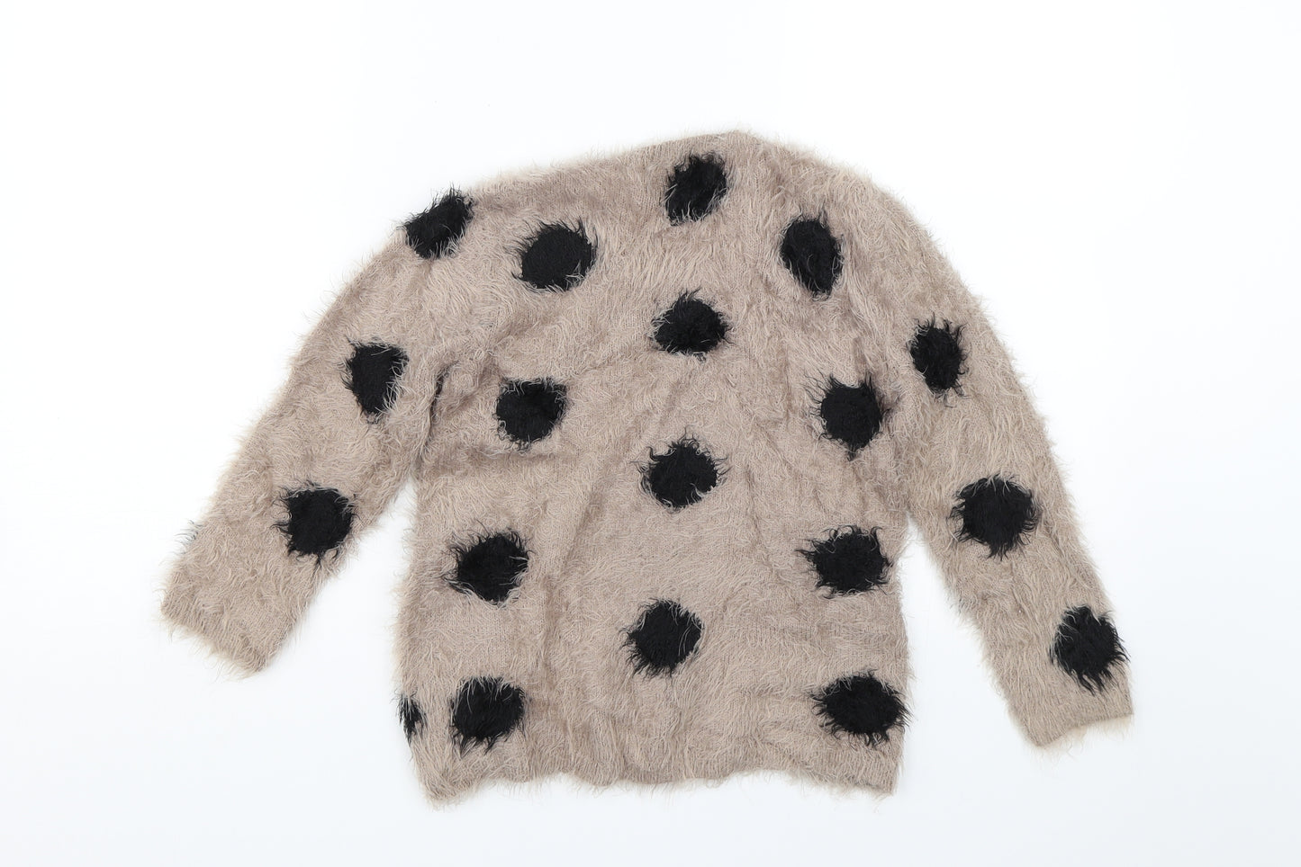 Matalan Girls Brown Polka Dot  Pullover Jumper Size 6-7 Years