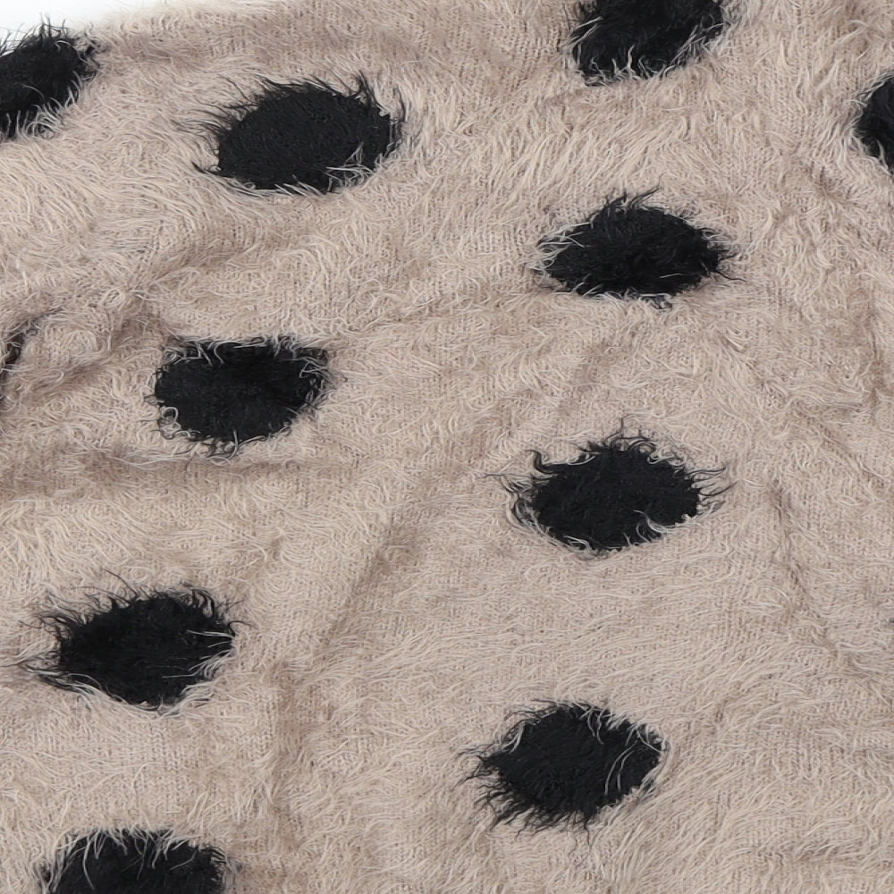 Matalan Girls Brown Polka Dot  Pullover Jumper Size 6-7 Years