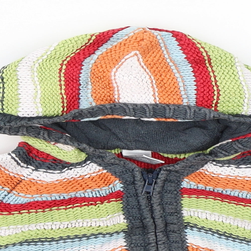 NEXT Boys Multicoloured Striped  Full Zip Jumper Size 0-3 Months