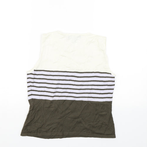 Autonomy Womens Brown Striped  Basic Tank Size 12